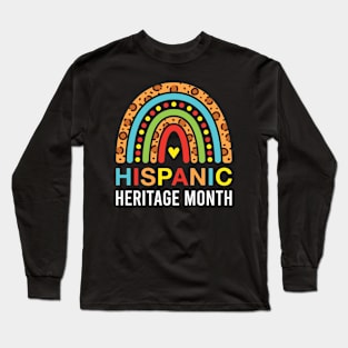 Hispanic Heritage Month Rainbow Leopard Long Sleeve T-Shirt